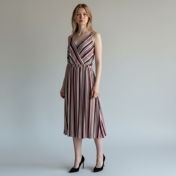 Maurices Striped V-Neck Midi Dress - Picture 7 of 7